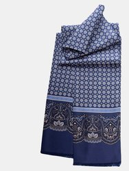 Amalfi Blue Long Slim Silk Scarf