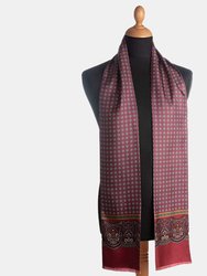 Amalfi Burgundy Long Slim Silk Scarf