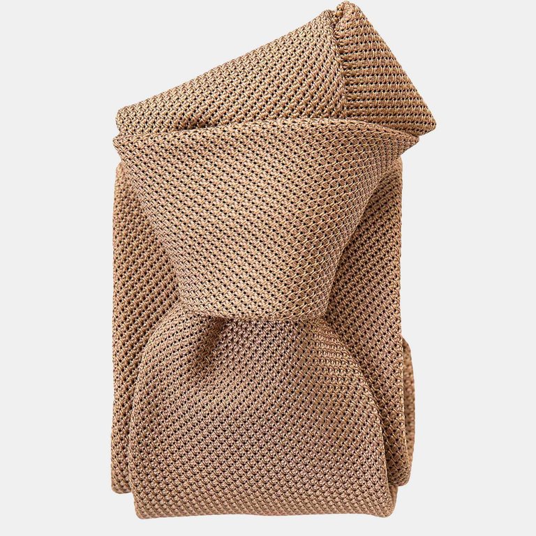 Camelo Silk Grenadine Tie - Camel