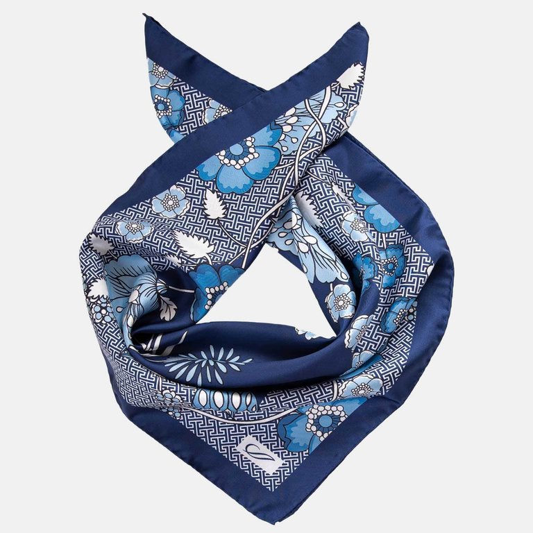 Capri  Ocean Silk Neckerchief - Ocean