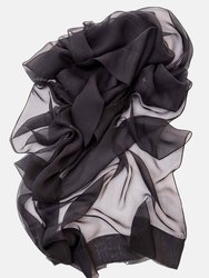 Carmen Black Silk Scarf Shawl