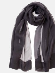 Carmen Black Silk Scarf Shawl - Black