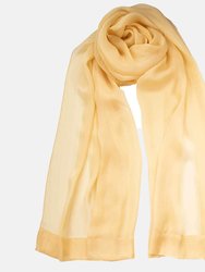 Carmen Buttercream Yellow Silk Scarf Shawl - Buttercream