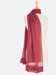 Carmen Cranberry Silk Scarf Shawl