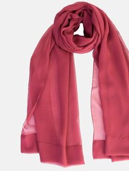 Carmen Cranberry Silk Scarf Shawl - Cranberry