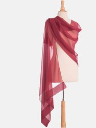 Carmen Cranberry Silk Scarf Shawl