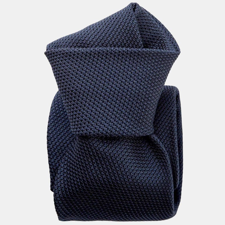 Cavour Dark Navy Silk Grenadine Tie - Dark Navy