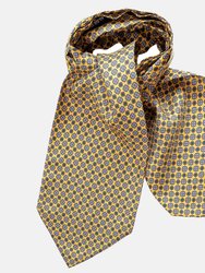 Corbara Yellow Silk Ascot Cravat Tie - Yellow