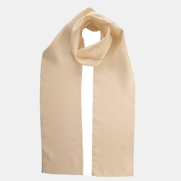D'Alessio Butter Yellow Slim Silk Opera Scarf - Butter Yellow
