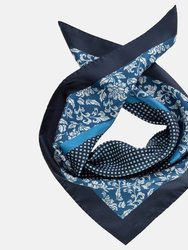 Deruta Ocean Blue Silk Neckerchief - Ocean