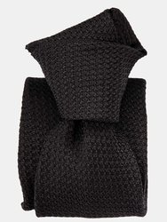 Ducale - Black Silk Grenadine Tie - Black