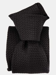 Ducale Black XL Silk Grenadine Tie 