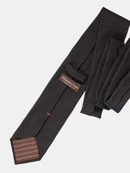 Ducale Black XL Silk Grenadine Tie 