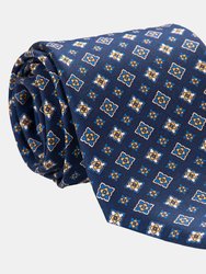 Empoli Navy XL Printed Silk Tie - Navy