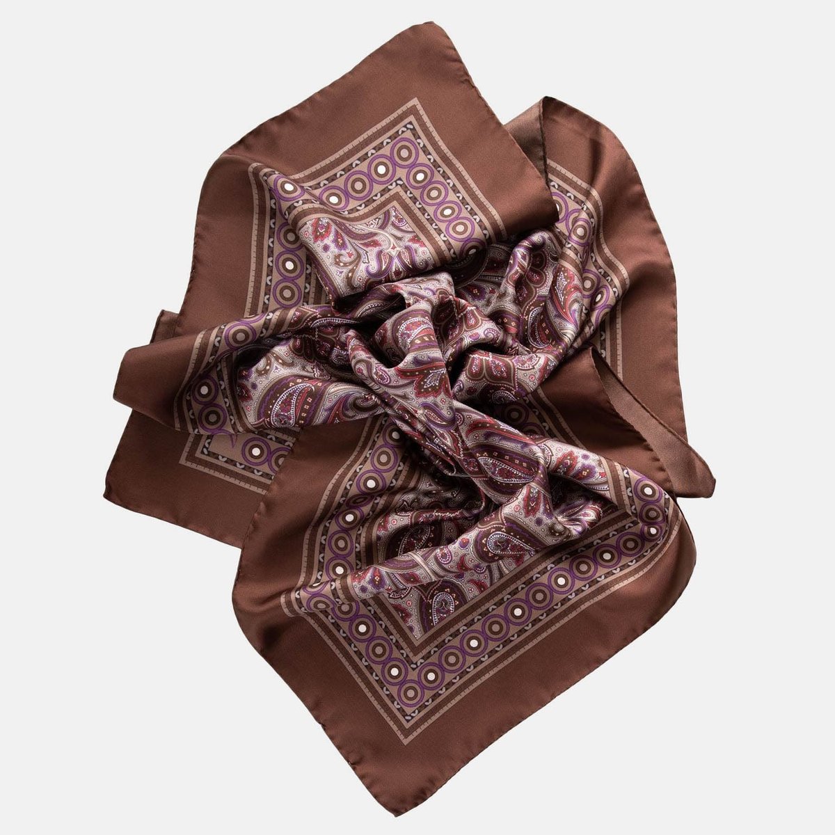 Elizabetta Mens Red Silk Paisley Scarf - Neckerchief - Made in Italy