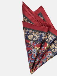 Farnese Merlot Large Silk Pocket Square - Merlot