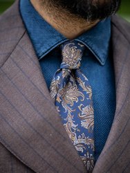 Firenze Navy Printed Silk Tie