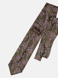 Firenze - Olive Printed Silk Tie