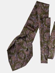 Firenze Olive XL Printed Silk Tie