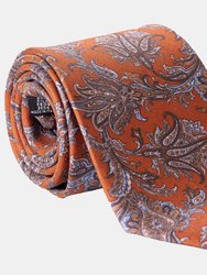 Firenze Rust XL Printed Silk Tie - Rust