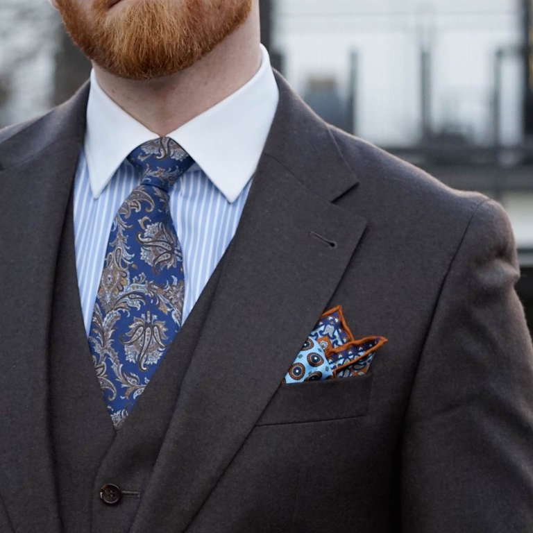 Imola Sky Blue Silk Pocket Square