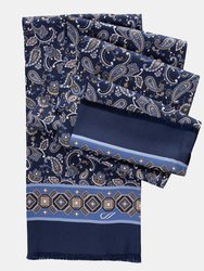 Maserati Blue Long Silk Scarf