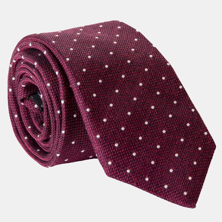 Mattei Burgundy XL Silk Grenadine Tie - Burgundy