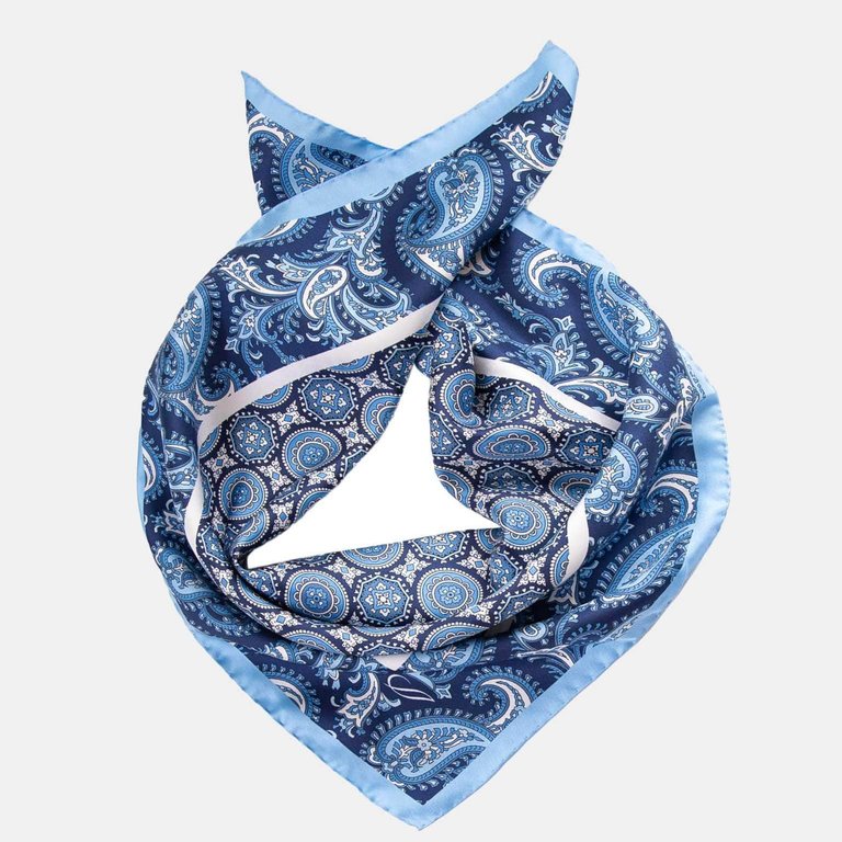 Messina Azure Silk Neckerchief - Azure