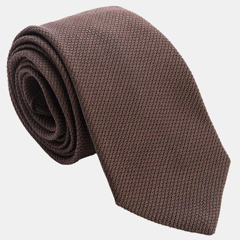 Mocha Brown XL Silk Grenadine Tie - Brown