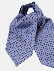 Montalcino Silk Ascot Cravat Tie - Blue