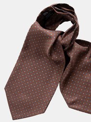 Navona Chocolate Silk Ascot Cravat Tie - Chocolate