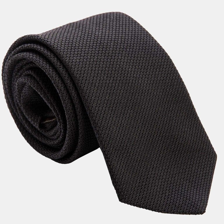 Nero XL Silk Grenadine Tie - Black