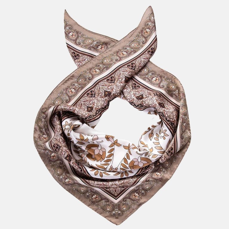 Parigi Sand Beige Silk Foulard - Sand