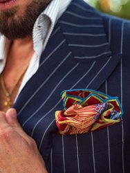 Pavone Chianti Red Silk Pocket Square