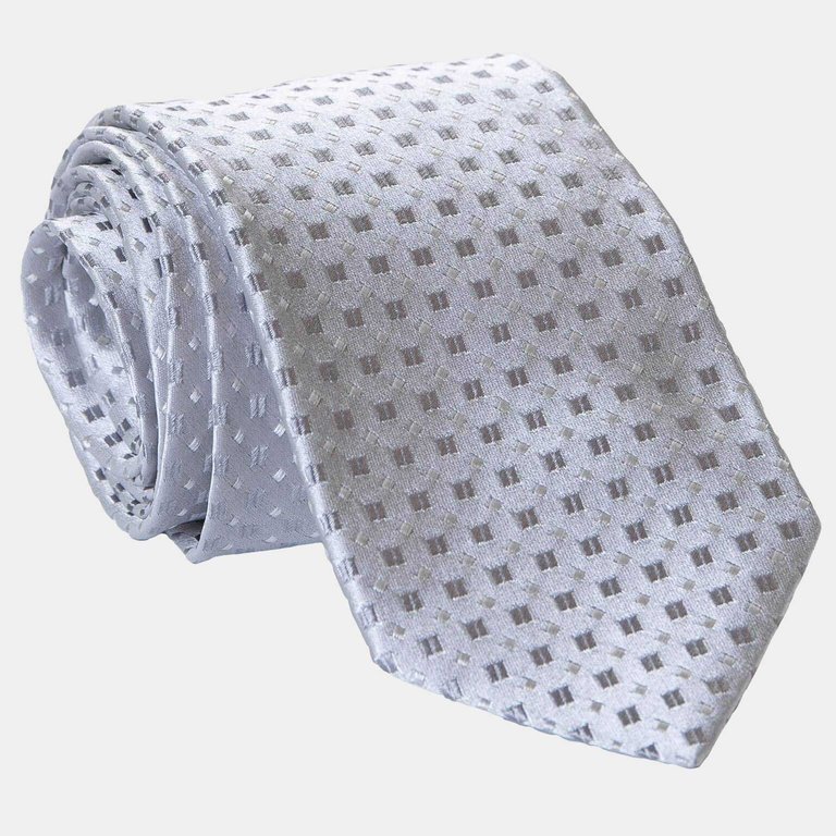 Prosecco Silver XL Silk Jacquard Tie - Silver