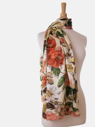 Rosa Peach Long Satin Silk Scarf