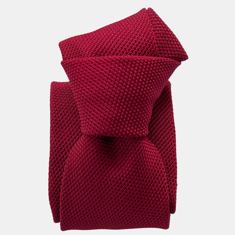 Rosso Dark Red Silk Grenadine Tie - Dark Red