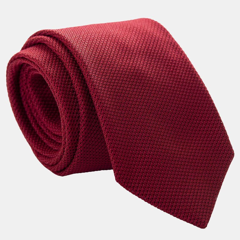 Rosso Dark Red XL Silk Grenadine Tie - Dark Red