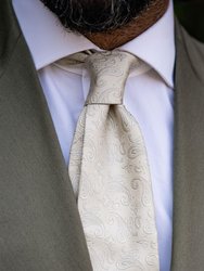 Sambuco Champagne Silk Jacquard Tie