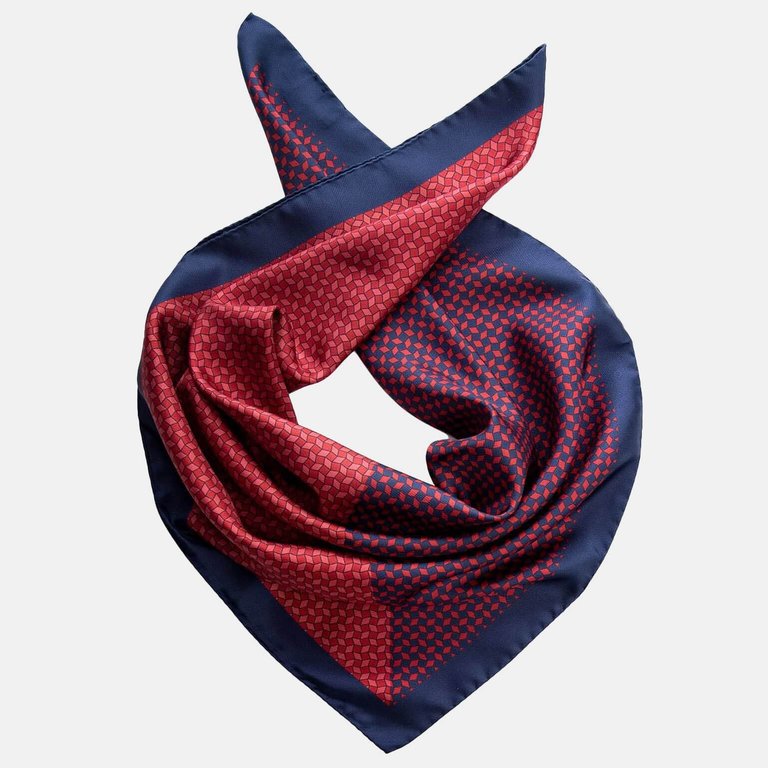 Sardo Silk Neckerchief - Red / Navy