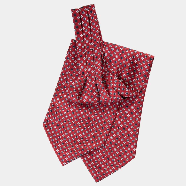 Luxury Red Silk Tie - 3 Fold - Handmade in Como Italy - Elizabetta