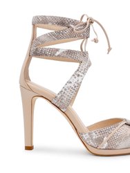 Ametista Sandal - Creme Python