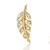 14K And Diamond Leaf Single Stud Earring - Gold