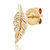 14K And Diamond Leaf Single Stud Earring