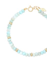 14K Gold And Gemstone Healing Bracelet - Larimar