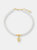 14k Gold Mini Gem Healing Charm Bracelet - Pearl/Hamsa