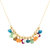 14K Gold Movable Multi Gemstone Beaded Necklace - Gold