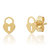 14K Gold Tiny Heart Lock Stud Earrings - Gold