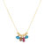 14K Yellow Gold Bead "Movable Beaded" Necklace With Jewel Tone Gemstone Drops - Gold