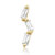 14K "Zig Zag" Baguette Diamond Single Stud Earring - Gold